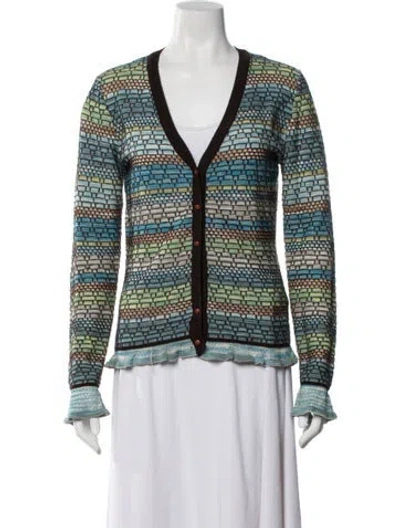 Pre-owned Missoni Wool Patterned Sweater In Blue