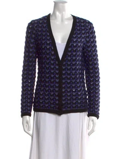 Pre-owned Missoni Wool Patterned Sweater In Blue