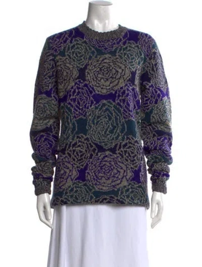 Pre-owned Missoni Wool Patterned Sweater In Blue
