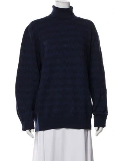 Pre-owned Missoni Wool Patterned Sweater In Blue