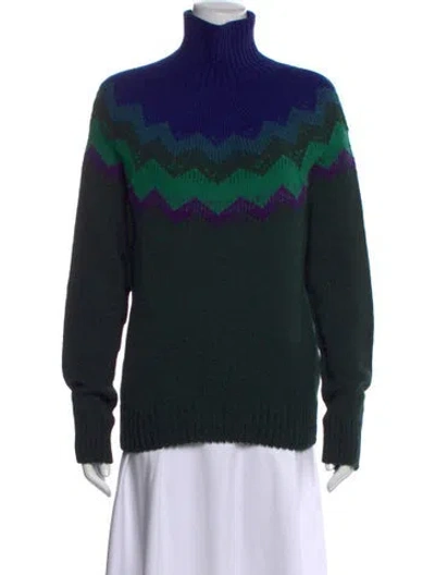 Pre-owned Missoni Wool Patterned Sweater In Green