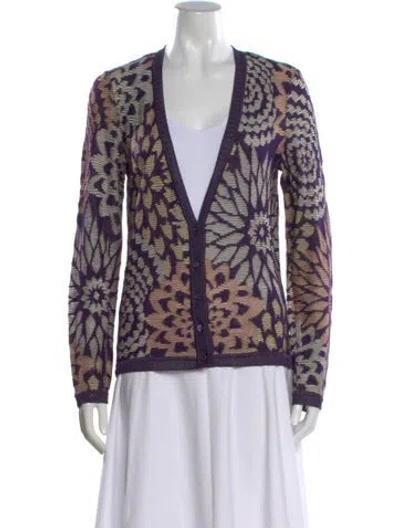 Pre-owned Missoni Wool Patterned Sweater In Purple