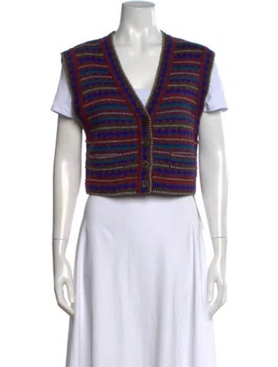 Pre-owned Missoni Wool Patterned Sweater In Purple