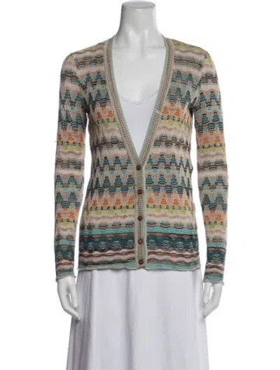 Pre-owned Missoni Wool Patterned Sweater In Purple