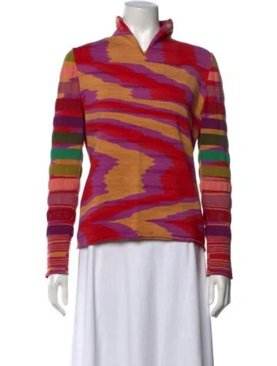 Pre-owned Missoni Wool Patterned Sweater In Red