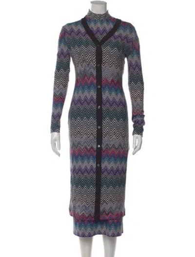Pre-owned Missoni Wool Patterned Sweater W/ Tags In Blue