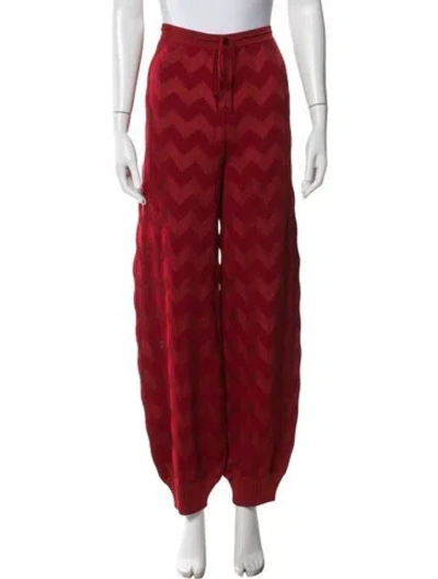 Pre-owned Missoni Wool Patterned Sweatpants In Red