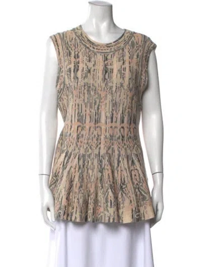 Pre-owned Missoni Wool Patterned Top In Neutral