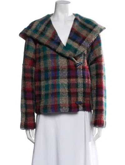 Pre-owned Missoni Wool Plaid Print Blazer In Multi
