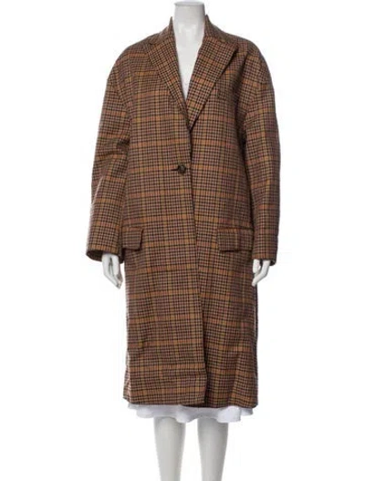 Pre-owned Missoni Wool Plaid Print Coat In Neutral