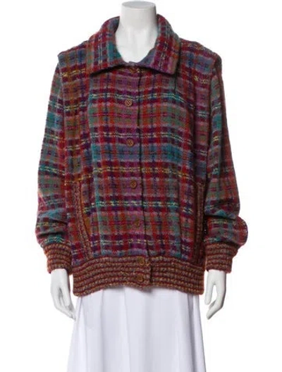 Pre-owned Missoni Wool Plaid Print Jacket In Multi