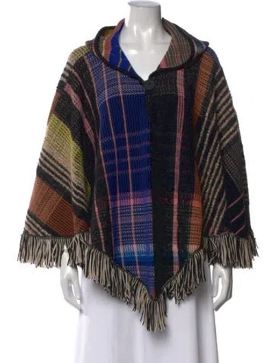 Pre-owned Missoni Wool Plaid Print Sweater In Black