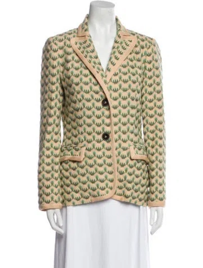 Pre-owned Missoni Wool Printed Blazer In Green
