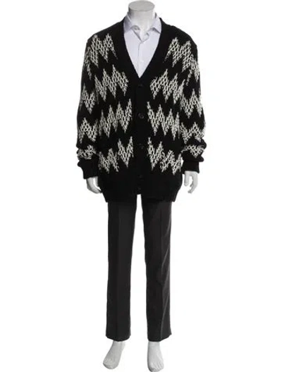 Pre-owned Missoni Wool Printed Cardigan In Black