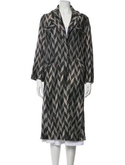 Pre-owned Missoni Wool Printed Coat In Black