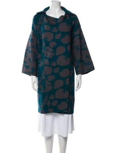 Pre-owned Missoni Wool Printed Coat In Green