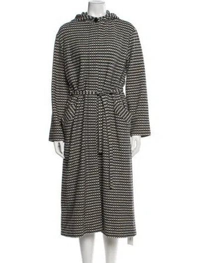 Pre-owned Missoni Wool Printed Coat In Grey/metallic/silver
