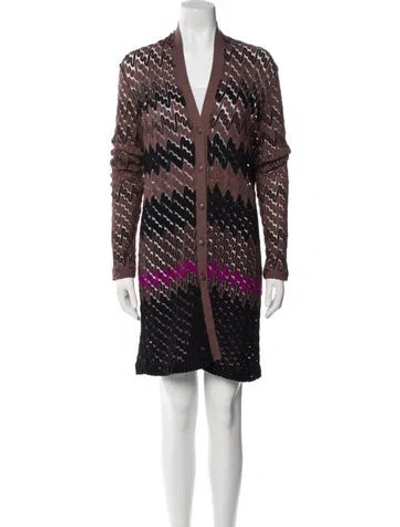 Pre-owned Missoni Wool Printed Robe In Brown