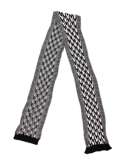 Pre-owned Missoni Wool Printed Scarf In Black