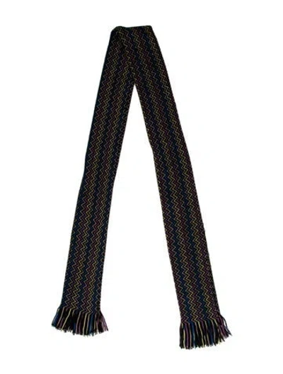 Pre-owned Missoni Wool Printed Scarf In Black