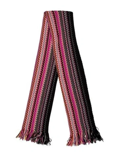 Pre-owned Missoni Wool Printed Scarf In Black