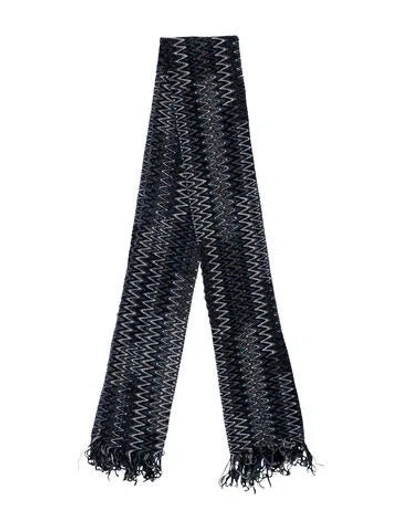 Pre-owned Missoni Wool Printed Scarf In Blue
