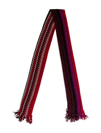 Pre-owned Missoni Wool Printed Scarf In Burgundy
