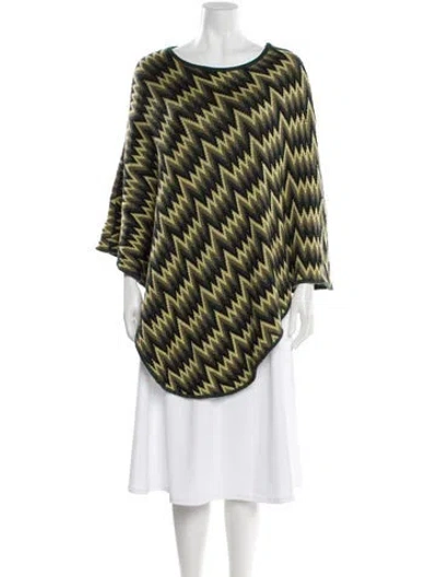 Pre-owned Missoni Wool Printed Shawl In Green