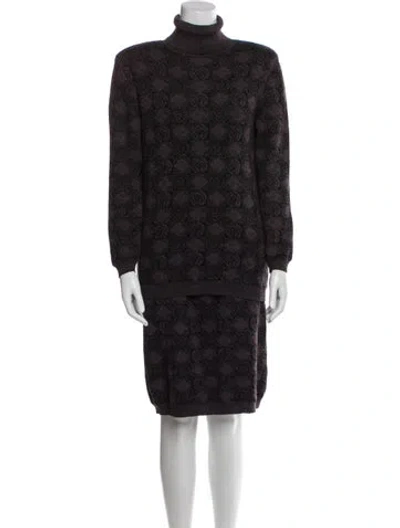 Pre-owned Missoni Wool Printed Skirt Set In Gray