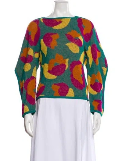 Pre-owned Missoni Wool Printed Sweater In Blue