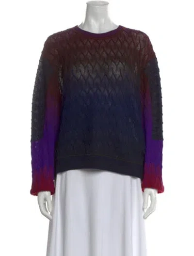 Pre-owned Missoni Wool Printed Sweater In Blue