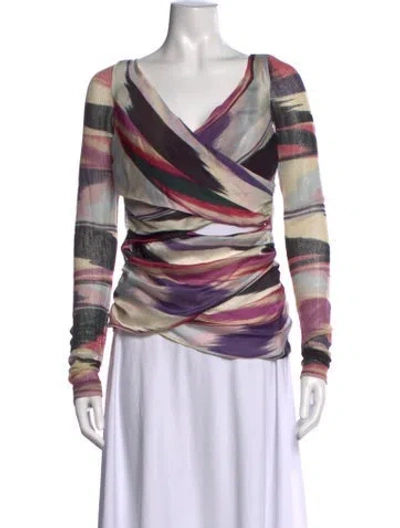 Pre-owned Missoni Wool Printed Sweater In Blue