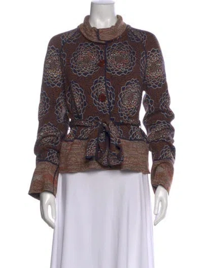 Pre-owned Missoni Wool Printed Sweater In Brown