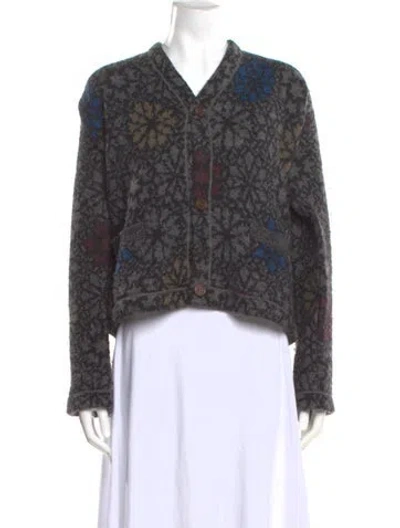 Pre-owned Missoni Wool Printed Sweater In Gray