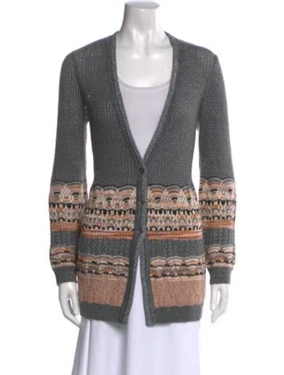 Pre-owned Missoni Wool Printed Sweater In Gray