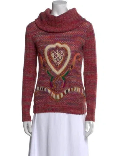 Pre-owned Missoni Wool Printed Sweater In Pink