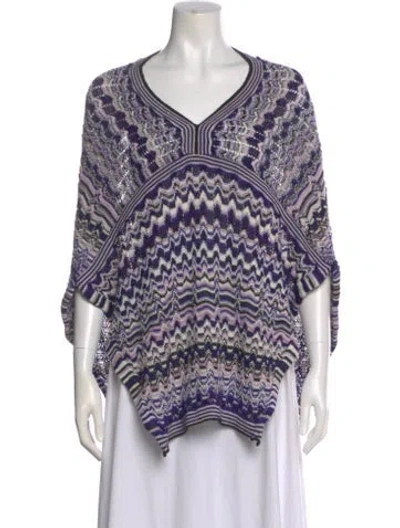 Pre-owned Missoni Wool Printed Sweater In Purple