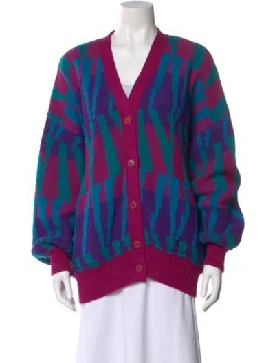 Pre-owned Missoni Wool Printed Sweater In Purple