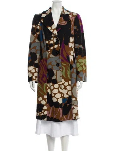 Pre-owned Missoni Wool Printed Trench Coat In Multi