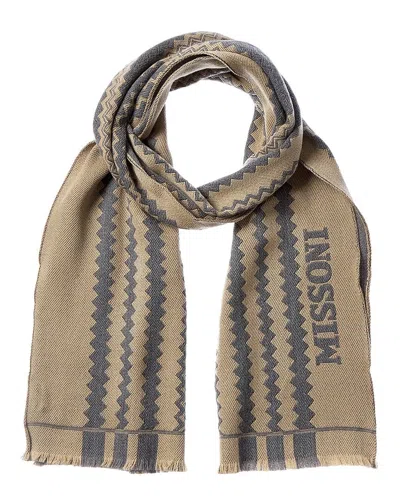 Missoni Wool Scarf In Beige