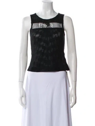 Pre-owned Missoni Wool Scoop Neck Crop Top In Blue