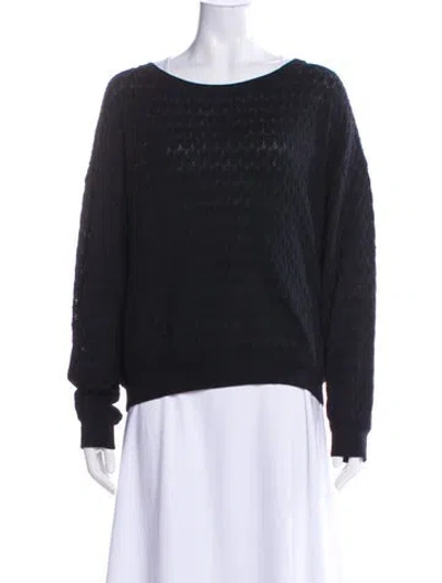 Pre-owned Missoni Wool Scoop Neck Sweater In Black