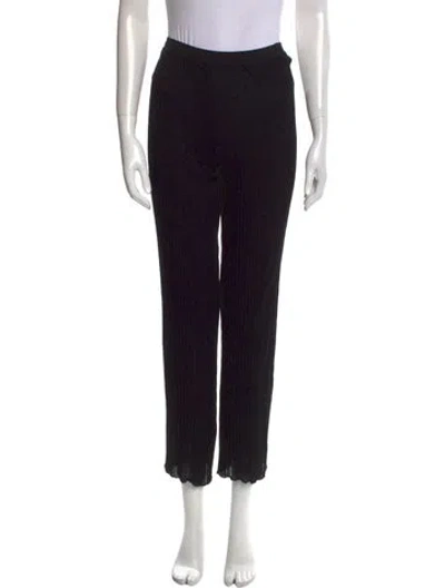 Pre-owned Missoni Wool Straight Leg Pants In Black