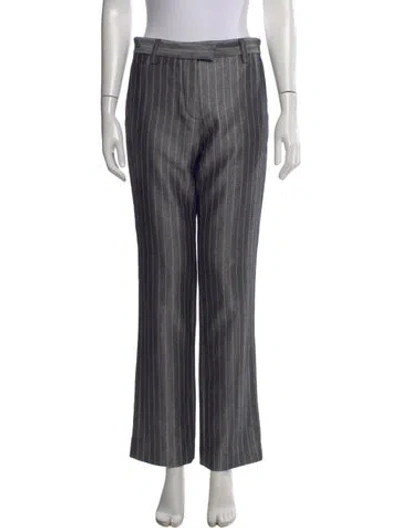 Pre-owned Missoni Wool Straight Leg Pants In Gray