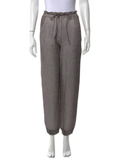 Pre-owned Missoni Wool Straight Leg Pants In Metallic/neutrals