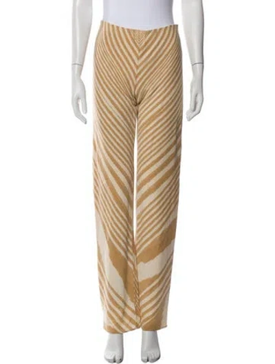 Pre-owned Missoni Wool Straight Leg Pants In Neutral