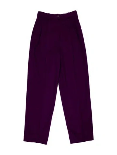 Pre-owned Missoni Wool Straight Leg Pants In Purple
