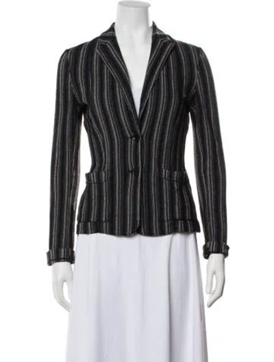 Pre-owned Missoni Wool Striped Blazer In Blue