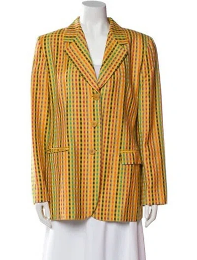 Pre-owned Missoni Wool Striped Blazer In Yellow
