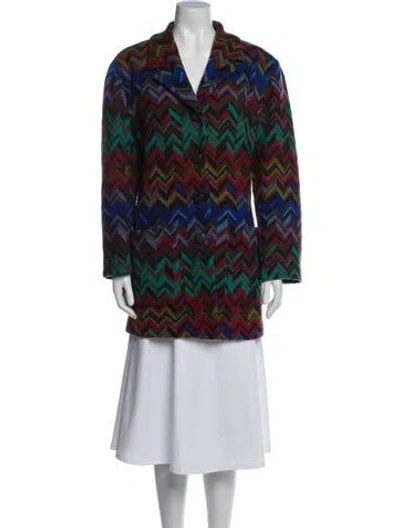 Pre-owned Missoni Wool Striped Coat In Multi